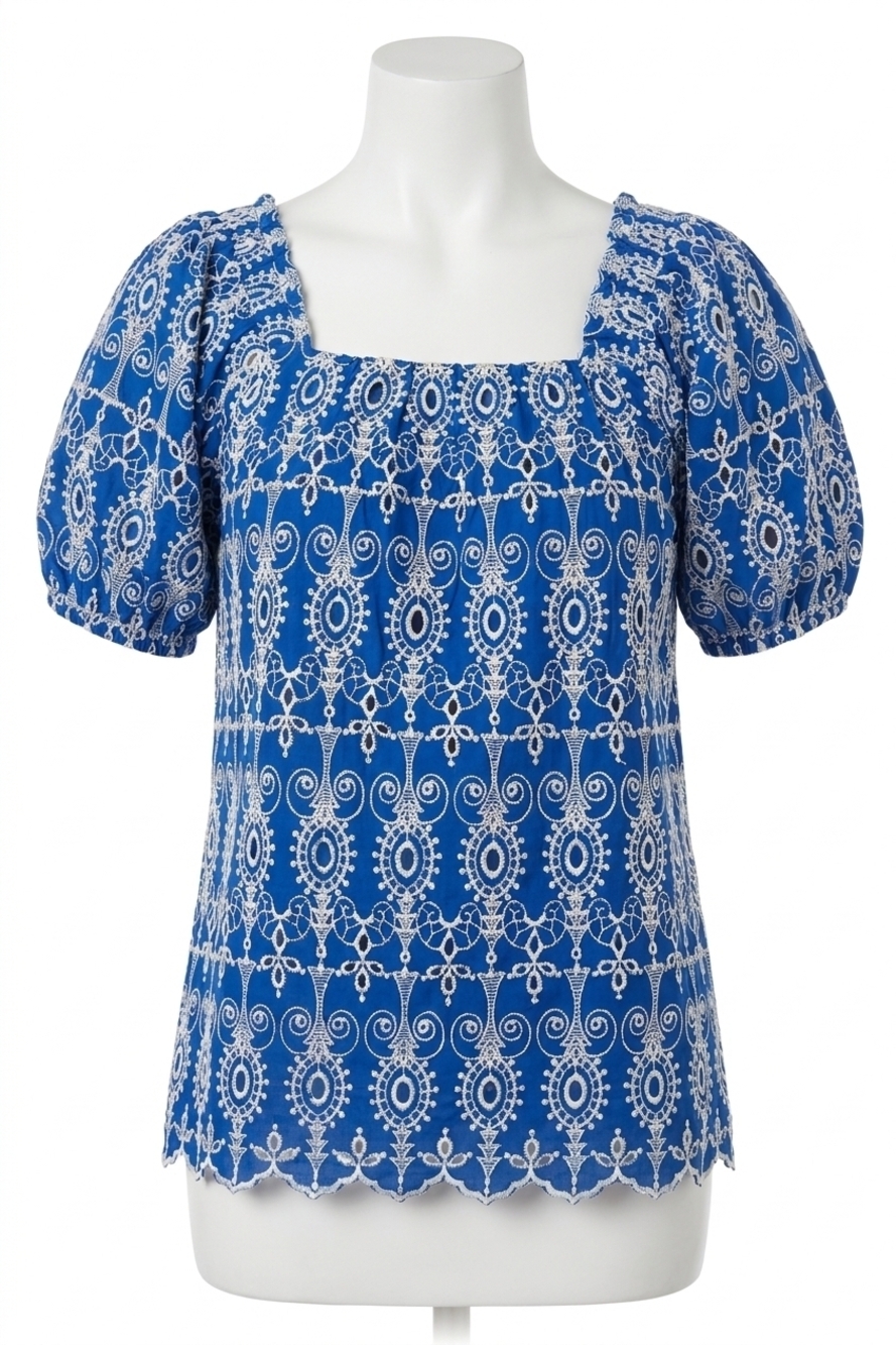 NEW JADE izzy puff sleeve top in royal blue